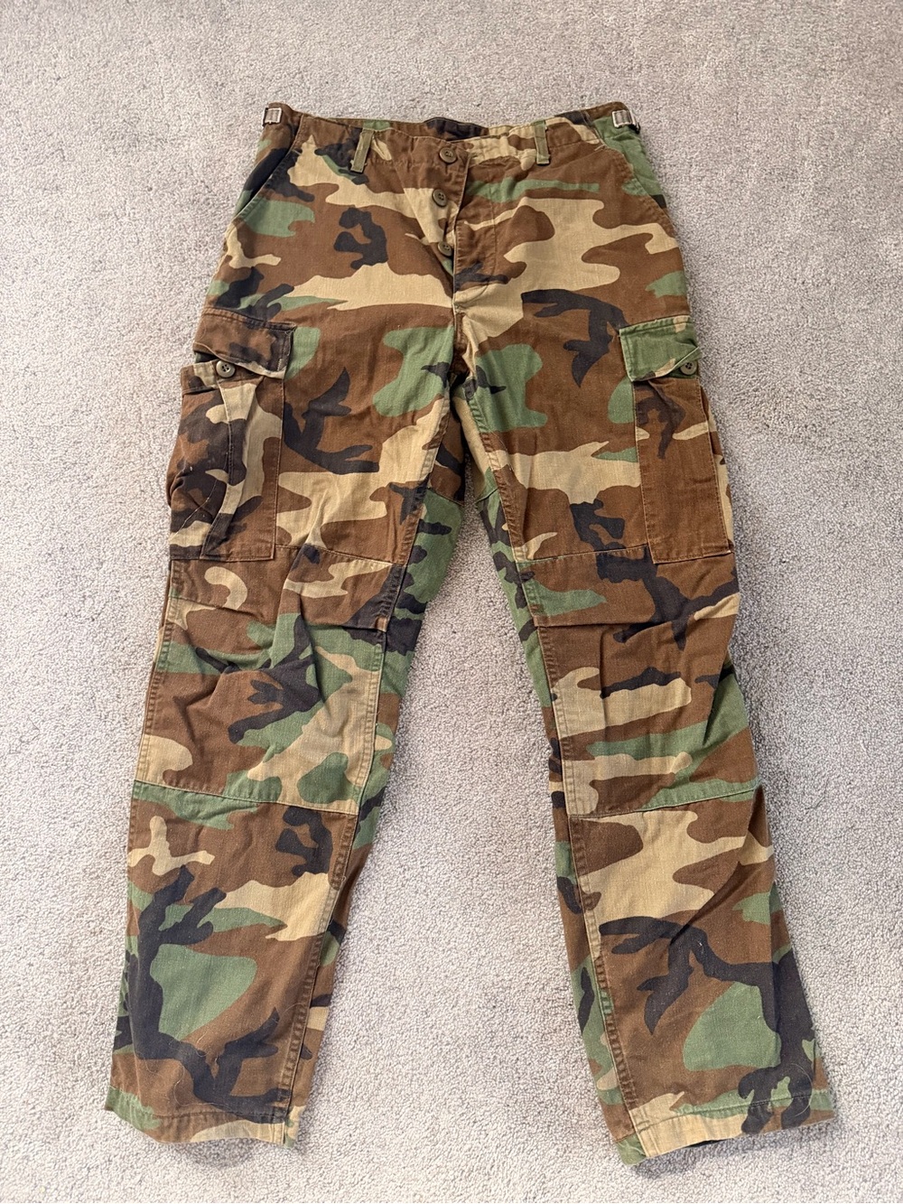 Vintage US Military Woodland Camo BDU Cargo Pants Medium Regular